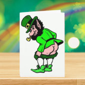 St Patrick's Day Mooning Leprechaun Karte