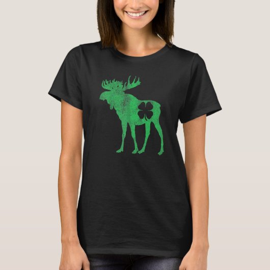St Patrick's Day Moose Irish Shamrock Saint Paddy' T-Shirt (Vorderseite)