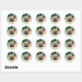 St. Patrick's Day Mops Classic Round Sticker (Blatt)
