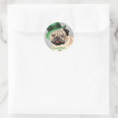 St. Patrick's Day Mops Classic Round Sticker (Tasche)