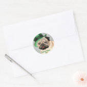 St. Patrick's Day Mops Classic Round Sticker (Umschlag)