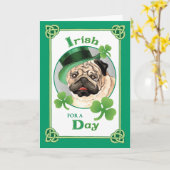 St. Patrick's Day Mops Karte (Gelbe Blume)