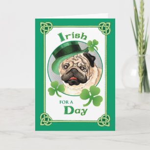 St. Patrick's Day Mops Karte