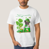 St Patricks Day Mops Lover Irish T-Shirt (Vorderseite)