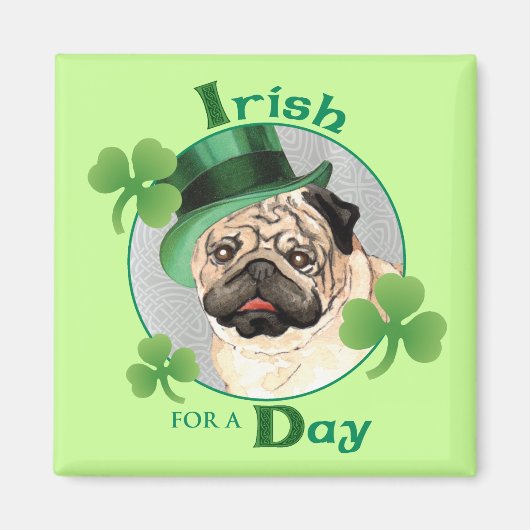 St. Patrick's Day Mops Magnet (Vorne)