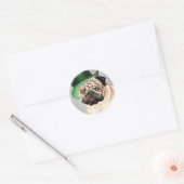 St. Patrick's Day Mops Runder Aufkleber (Umschlag)