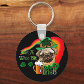 St. Patrick's Day Mops Schlüsselanhänger (Vorderseite)