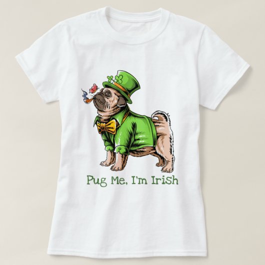 St. Patrick's Day Mops T-Shirt (Design vorne)