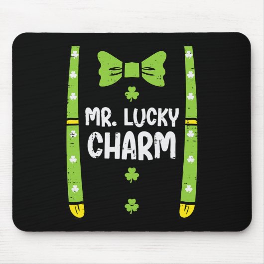 St Patricks Day Mr Lucky Charm Hosenträger Saint P Mousepad (Vorne)