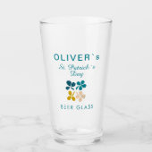 St Patrick's day Name Clover Kleeblatt Beer Glas (Vorderseite)