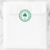 St Patricks Day NAME Irischer Kleeblatt-Grün-Häkch Runder Aufkleber (Tasche)