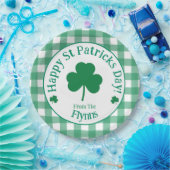 St Patricks Day NAME Irisches Kleeblatt Grün Häkch Pappteller (Party)