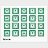 St Patricks Day NAME Irisches Kleeblatt Grün Häkch Quadratischer Aufkleber (Blatt)
