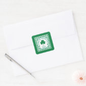 St Patricks Day NAME Irisches Kleeblatt Grün Häkch Quadratischer Aufkleber (Umschlag)