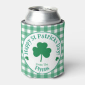 St Patricks Day NAME Irish Clover Green Check Dosenkühler (Kanne Vorderseite)