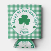 St Patricks Day NAME Irish Clover Green Check Dosenkühler (Rückseite)