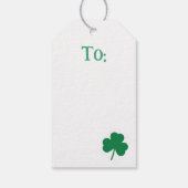 St Patricks Day NAME Irish Clover Green Check Geschenkanhänger (Rückseite)