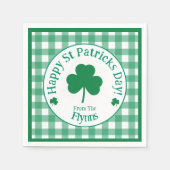 St Patricks Day NAME Irish Clover Green Check Serviette (Vorderseite)