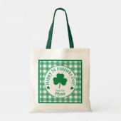 St Patricks Day NAME Irish Clover Green Check Tragetasche (Rückseite)