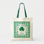 St Patricks Day NAME Irish Clover Green Check Tragetasche (Vorne)
