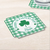 St Patricks Day NAME Irish Clover Green Check Untersetzer (angewinkelt)