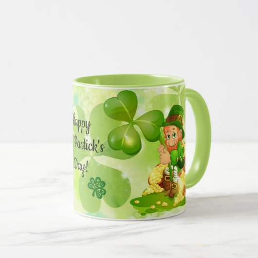 St. Patrick's Day Name Leprechaun Tasse (VorderseiteRechts)