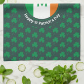 St Patricks Day Name Monogram Kleeblatt Geschirrtuch (Gefaltet)
