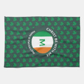 St Patricks Day Name Monogram Kleeblatt Geschirrtuch (Horizontal)
