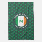 St Patricks Day Name Monogram Kleeblatt Geschirrtuch (Vertikal)