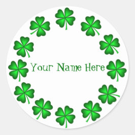 St Patrick's Day Name Runder Aufkleber