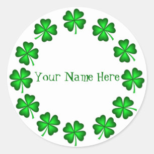 St Patrick's Day Name Runder Aufkleber