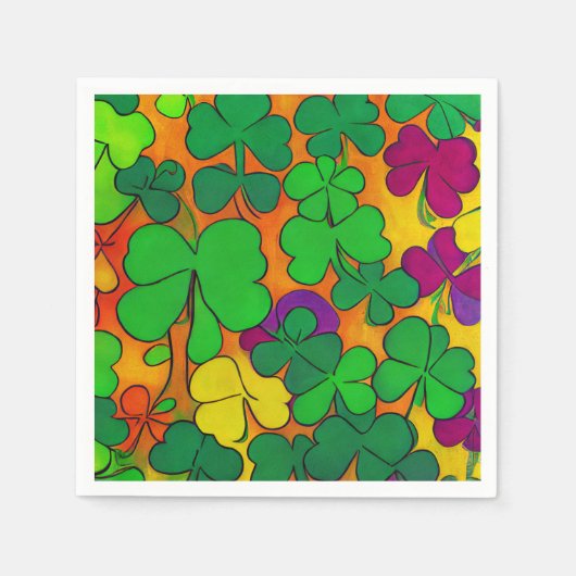 St. Patrick's Day Napkins mit Kleeblättern Serviette (Vorderseite)