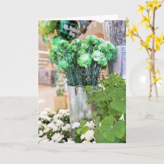 St. Patricks Day Nelken Karte (Gelbe Blume)