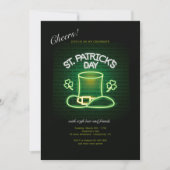 St. Patrick's Day Neon Einladung (Vorderseite)