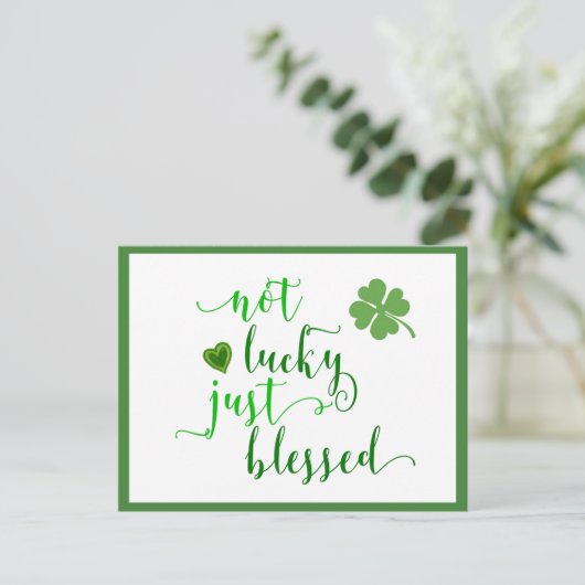 St. Patrick's Day Nicht Glück einfach gesegnet Postkarte (Stehend Vorderseite)