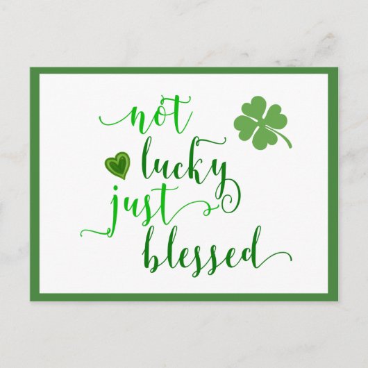 St. Patrick's Day Nicht Glück einfach gesegnet Postkarte (Vorderseite)
