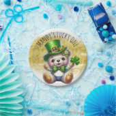 St. Patrick's Day Niedlich Bear Green Gold Pappteller (Party)