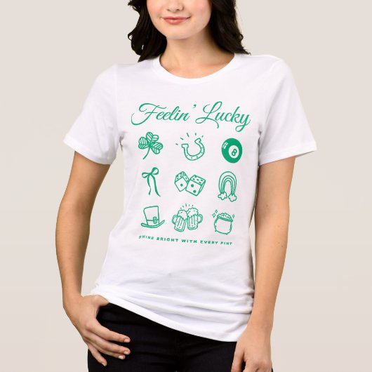 St Patricks Day Niedlich Doodle Tri-Blend Shirt (Vorderseite)