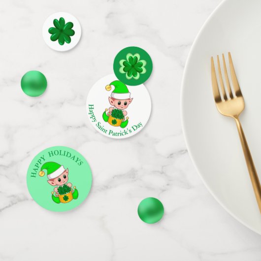 St. Patrick's Day Niedlich Elf & Kleeblatts Konfetti (Gruppe)