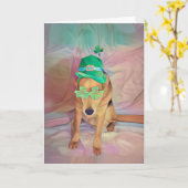 St Patricks Day Niedlich Funny Irish Hipster Dog Karte (Gelbe Blume)