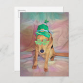 St Patricks Day Niedlich Funny Irish Hipster Dog Postkarte (Vorne/Hinten)