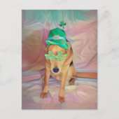 St Patricks Day Niedlich Funny Irish Hipster Dog Postkarte (Vorderseite)