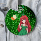 St. Patrick's Day niedlich, Irish Anime Klasse Button (Beispiel)