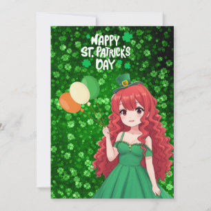 St. Patrick's Day niedlich, Irish Anime Klasse Feiertagskarte