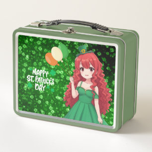 St. Patrick's Day niedlich, Irish Anime Klasse Metall Brotdose
