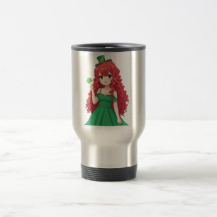St. Patrick's Day niedlich, Irish Anime Klasse Reisebecher