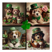 St Patrick's Day Niedlich Irish Puppies Green Part Poster (Vorderseite)
