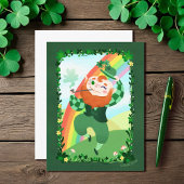 St. Patrick's Day Niedlich Leprechaun Blank Postkarte