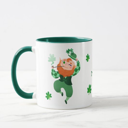 St. Patrick's Day Niedlich Leprechaun Personalisie Tasse (Links)
