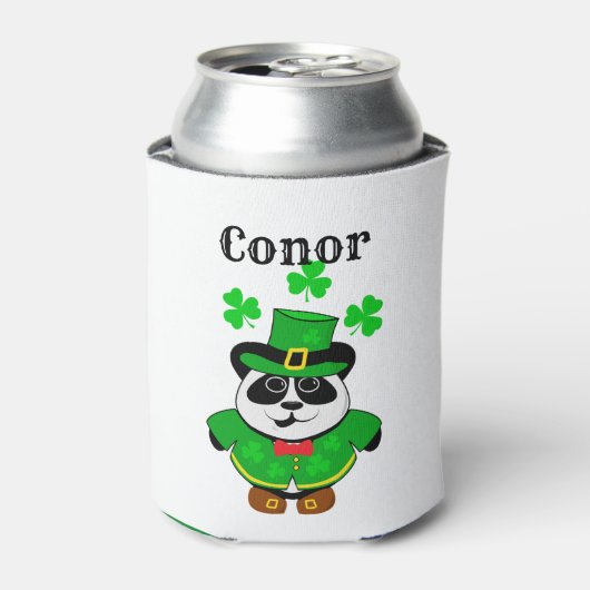 St. Patrick's Day Niedlich Panda Bear Personalisie Dosenkühler (Kanne Vorderseite)
